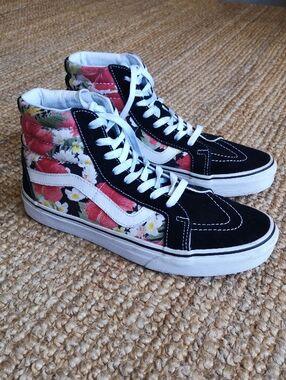 Vans flowered hi-top sneakers
